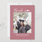 Heart Calligraphy Script-Afstuderen Bedankkaart (Voorkant)