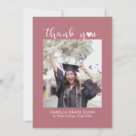 Heart Calligraphy Script-Afstuderen Bedankkaart