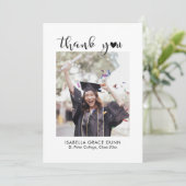 Heart Calligraphy Script-Afstuderen Bedankkaart (Staand voorkant)