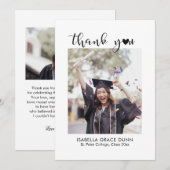 Heart Calligraphy Script-Afstuderen Bedankkaart (Voorkant / Achterkant)