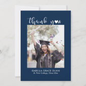 Heart Calligraphy Script-Afstuderen Bedankkaart (Voorkant)