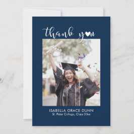 Heart Calligraphy Script-Afstuderen Bedankkaart