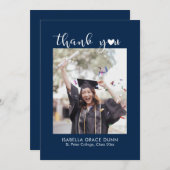 Heart Calligraphy Script-Afstuderen Bedankkaart (Voorkant / Achterkant)