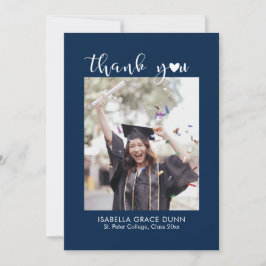 Heart Calligraphy Script-Afstuderen Bedankkaart