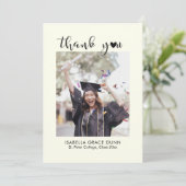 Heart Calligraphy Script-Afstuderen Bedankkaart (Staand voorkant)