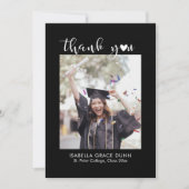 Heart Calligraphy Script-Afstuderen Bedankkaart (Voorkant)