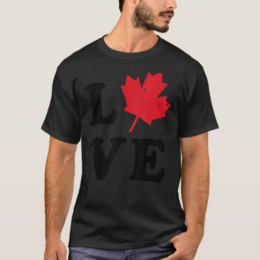 Heart Canada Day Maple Leaf I Love You Canada T-shirt (Voorkant)