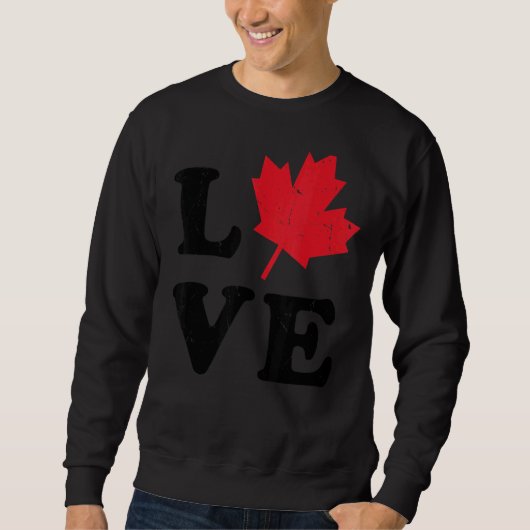 Heart Canada Day Maple Leaf I Love You Canada Trui (Voorkant)