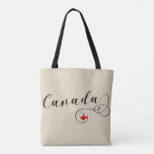 Heart Canada Grocery Bag, Canadese vlag Tote Bag (Achterkant)