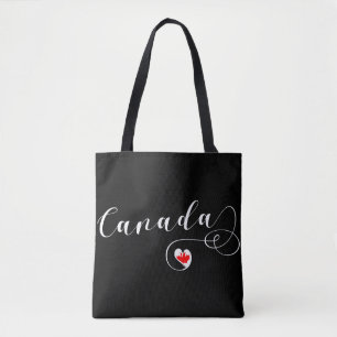 Heart Canada Grocery Bag, Canadese vlag Tote Bag