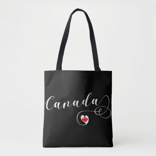 Heart Canada Grocery Bag, Canadese vlag Tote Bag (Voorkant)