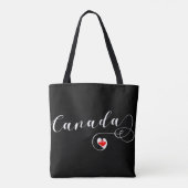 Heart Canada Grocery Bag, Canadese vlag Tote Bag (Achterkant)