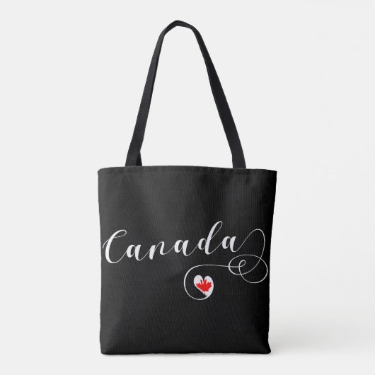 Heart Canada Grocery Bag, Canadese vlag Tote Bag (Achterkant)