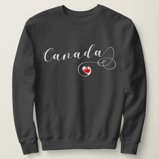 Heart Canada Sweatshirt, Canadese vlag Trui (Design voorkant)