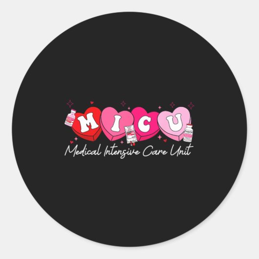 Heart Candy Micu Nurse Valentine's Day Medical Cri Ronde Sticker (Voorkant)