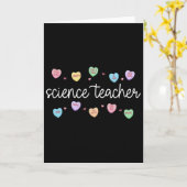 Heart Candy Science Teacher Valentine Day Scientis Kaart (Gele Bloem)