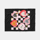 Heart Candy Silkie Chicken Valentine Farmer Animal Fleece Deken (Voorkant (Horizontaal))