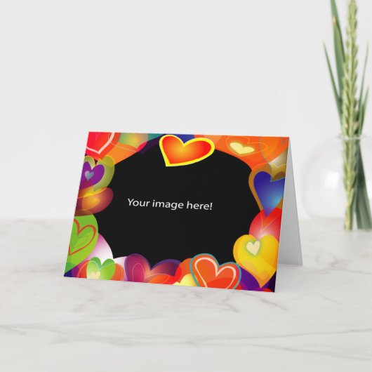 Heart Card Template Feestdagen Kaart (Voorkant)