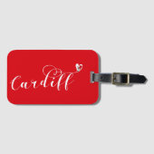 Heart Cardiff Flag, Caerdydd, Wales Bagagelabel (Voorkant (horizontaal))