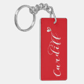 Heart Cardiff Flag, Caerdydd, Wales Sleutelhanger (Voorkant Links)