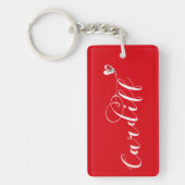 Heart Cardiff Flag, Caerdydd, Wales Sleutelhanger (Voorkant)