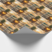 Heart Carved Into a Pineapple On a Beach Cadeaupapier (Hoek)