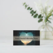 Heart Cave Cross Sunrise Church Pastor Visitekaartje (Staand voorkant)