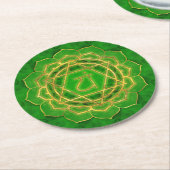 Heart chakra - Anahata Ronde Kartonnen Onderzetter (Gebogen)