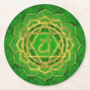 Heart chakra - Anahata Ronde Kartonnen Onderzetter