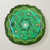 Heart Chakra Canvas tas Rond Kussen (Voorkant)