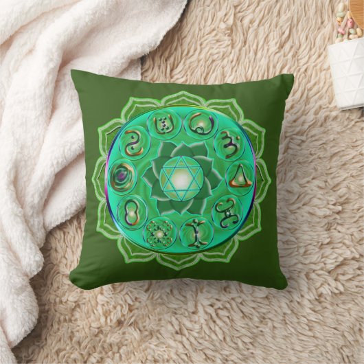 Heart Chakra Canvas tas Round Pillow Kussen (Deken)