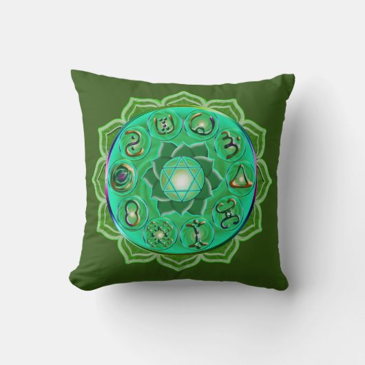 Heart Chakra Canvas tas Round Pillow Kussen (Voorkant)