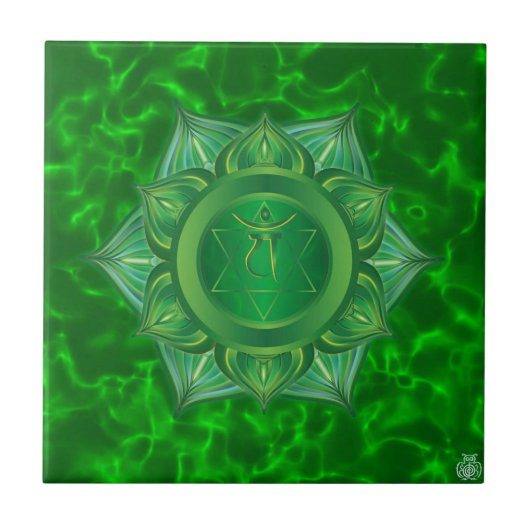 Heart Chakra Ceramic Tile Tegeltje (Voorkant)