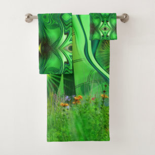 Heart Chakra Energy Herhaling Pattern Crossbody Ba Bad Handdoek