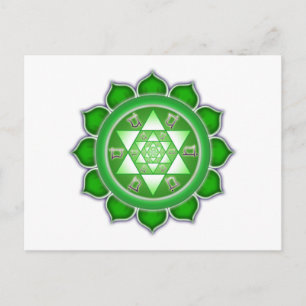 Heart Chakra - Fractal Bloom Briefkaart