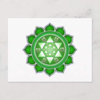 Heart Chakra - Fractal Bloom Briefkaart
