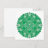 Heart Chakra Green Mandala Square Note Kaart Notitiekaartje (Voorkant / Achterkant)
