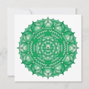 Heart Chakra Green Mandala Square Note Kaart Notitiekaartje