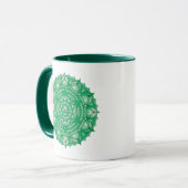 Heart Chakra Green Mandala Two Tone Mok (Voorkant links)
