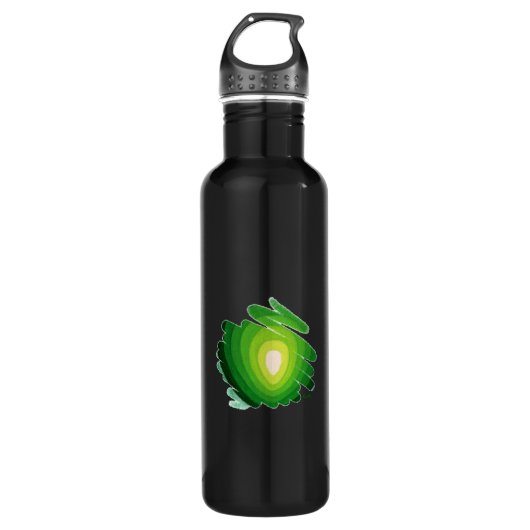 Heart Chakra Green op Black Water Bottle Waterfles (Voorkant)