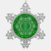 Heart Chakra Pewter Snowflake Ornament (Voorkant)