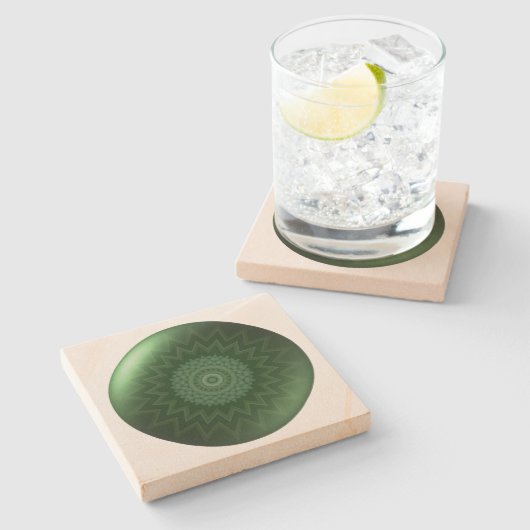 Heart Chakra Square Stone Onderzetter (Zijkant)