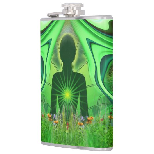 Heart Chakra - Symbool van verborgen werelden Heupfles (Links)