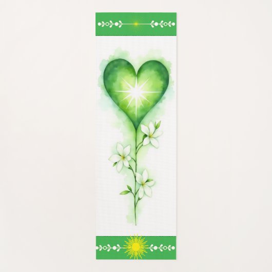 Heart Chakra Yoga Mat | Green Lotus for Healing (Voorkant)