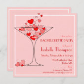 Heart Champagne Bachelorette Kaart (Voorkant / Achterkant)