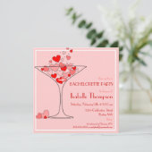 Heart Champagne Bachelorette Kaart (Staand voorkant)