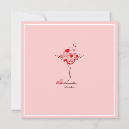 Heart Champagne Bachelorette Kaart (Achterkant)