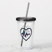 Heart Check Acryl Tumbler Acryl Drinkbeker (Achterkant)