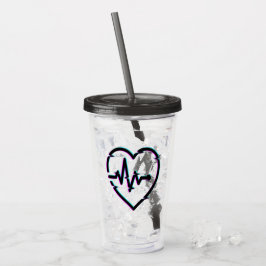Heart Check Acryl Tumbler Drinkbeker