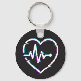 Heart Check Button Sleutelhanger